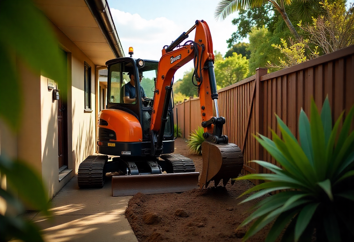 professional EXCAVATING CONTRACTOR maneuvering equipment carefully professional EXCAVATING CONTRACTOR maneuvering equipment carefully